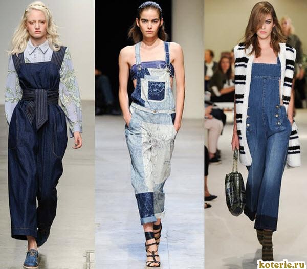 Модные женские джинсовые комбинезоны