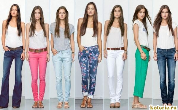 Модные женские джинсы цветовое решение